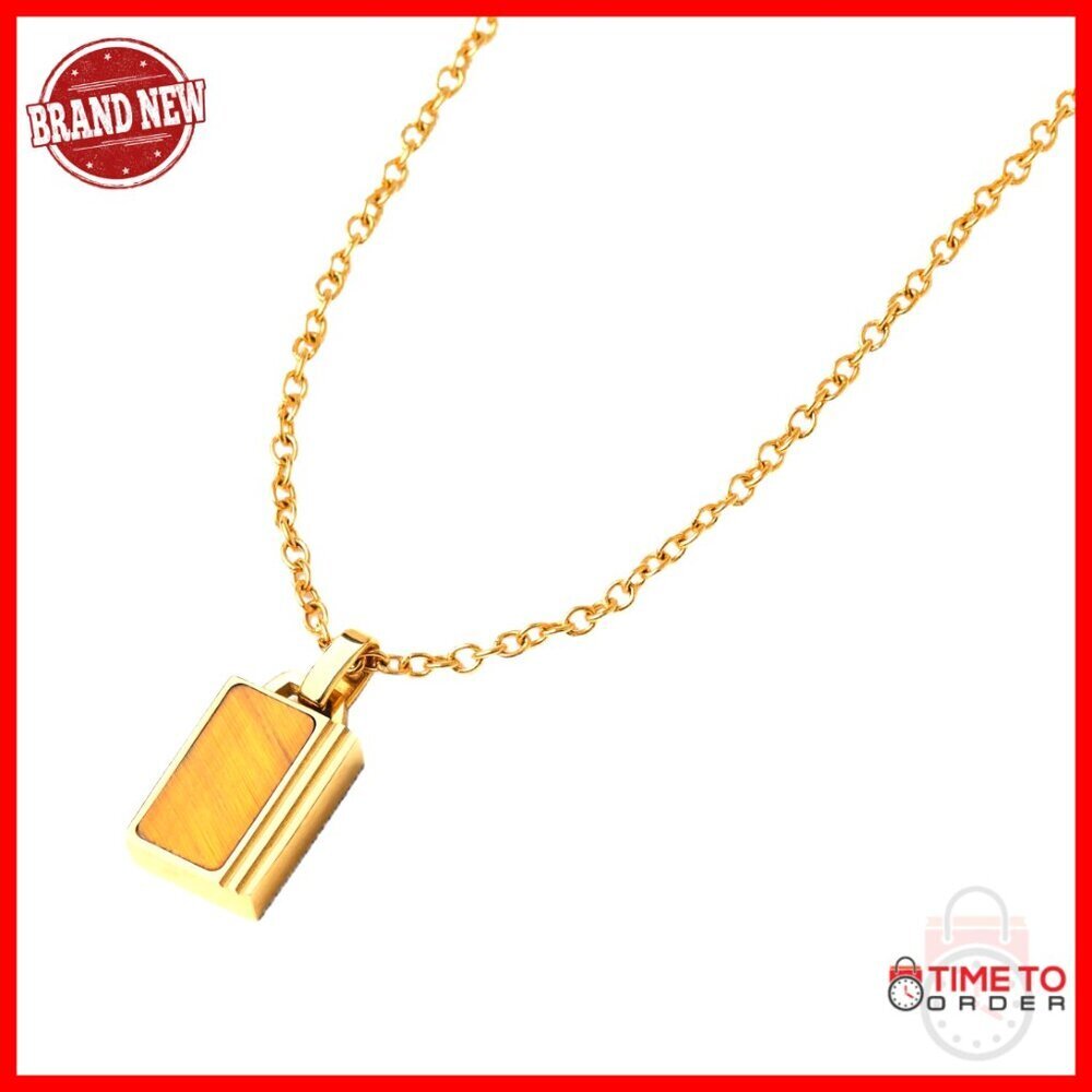 Minimalist Stainless Steel Pendant with 21 Inch Rolo Chain, Modern Design